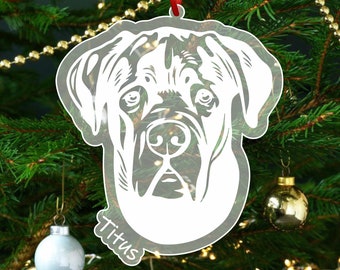 Cane Corso Ornament, Cane Corso Christmas Tree Ornament, Custom Pet Ornament, Dog Ornament Personalized, Dog Name Ornament, Dog Gift
