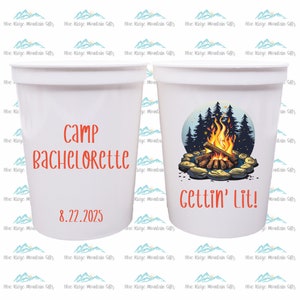 Camp Bachelorette Party Cups, Camp Bach, Bachelorette Weekend, Bridal Party Favors, 16oz  Stadium Cup, Getting Lit Reusable Cups, Wedding