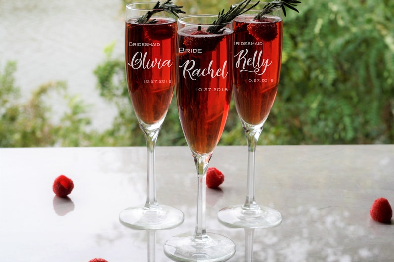 Champagne Flutes Set of 6 Champagne Flute Glass Champagne Flutes Champagne Glasses Wedding Glasses Bridesmaid Proposal Bridesmaid Gift