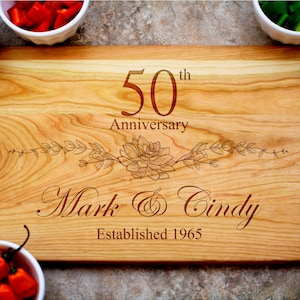 50th Anniversary Gift, Custom Cutting Board, Personalized Anniversary, Anniversary Gift for Her, Gift for Him, 50 Year Anniversary Gift
