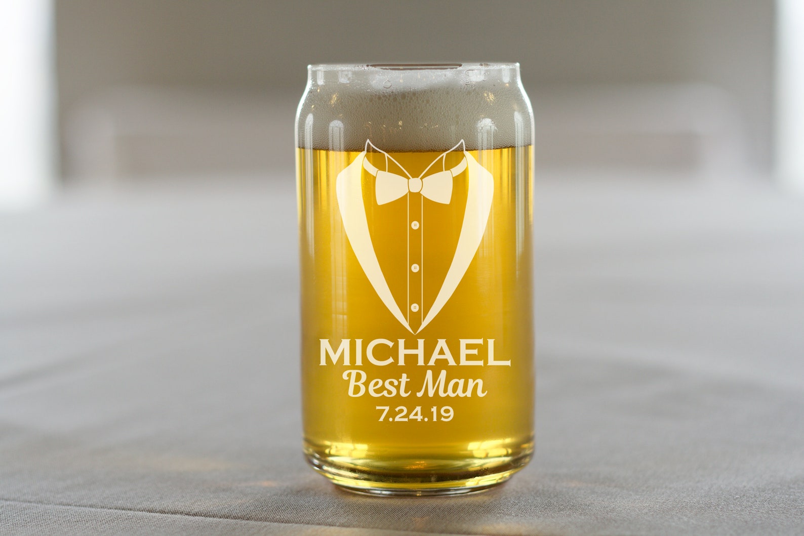 Custom Beer Glass Set of 6 Engraved Beer Can Glass Etsy