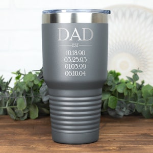 Happy Father's Day Gift, Gift for Dad, Custom Tumbler, Dad Coffee, Dad Est, Fathers Day Gift from Daughter, Gift from Son, Personalized Gift