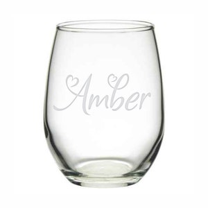 Custom Wine Glass, Custom Bridesmaid Glasses, Personalized Wine Glass, Custom Stemless Wine Glass, Stemless Wine Glass, Monogram Wine Glass bild 5