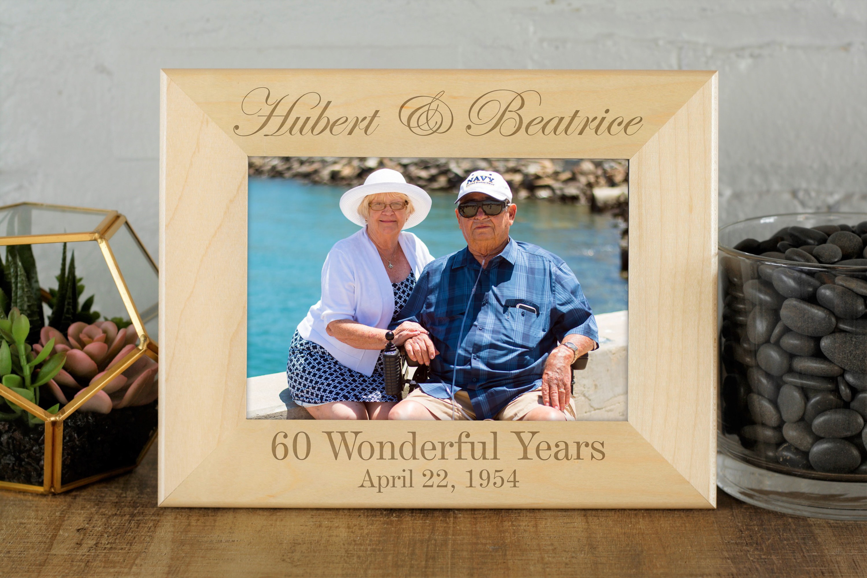 60th Anniversary Picture Frame, Custom Picture Frame, Personalized Photo Frame, 5x7 Picture Frame, 4x6 Frame, 8x10 Photo Frame, Couple Gift