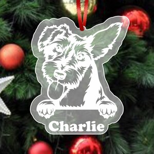 Schnauzer Ornament, Schnauzer Christmas Tree Ornament, Custom Pet Ornament, Dog Ornament Personalized, Dog Name Ornament, Cute Pet Gift