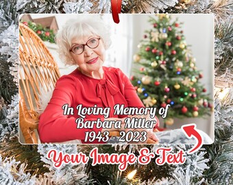 Personalized Photo Memorial Ornament, In Loving Memory Ornament 2023, Sympathy Gift, Memory Gifts For Loss Of Loved One, In Memory Keepsake