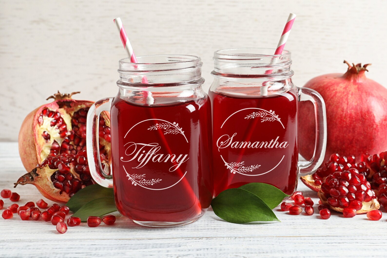 Personalized Mason Jar Mug Set of 8 Custom Mason Jar Glass Etsy