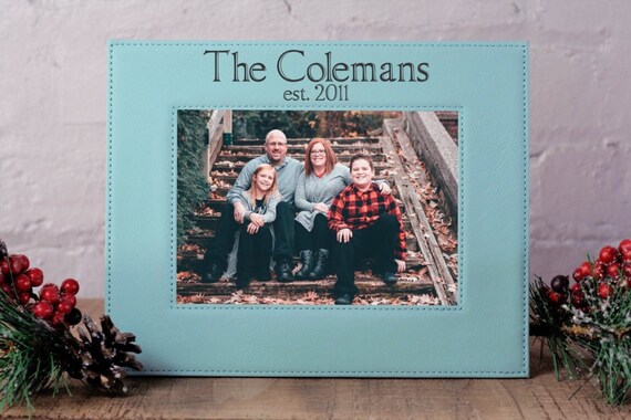 Family Picture Frame, Family Photo Gift, Personalized Photo Leather Frame,  4x6, 5x7, 8x10, Picture Frame Leatherette, Gift for Friend 