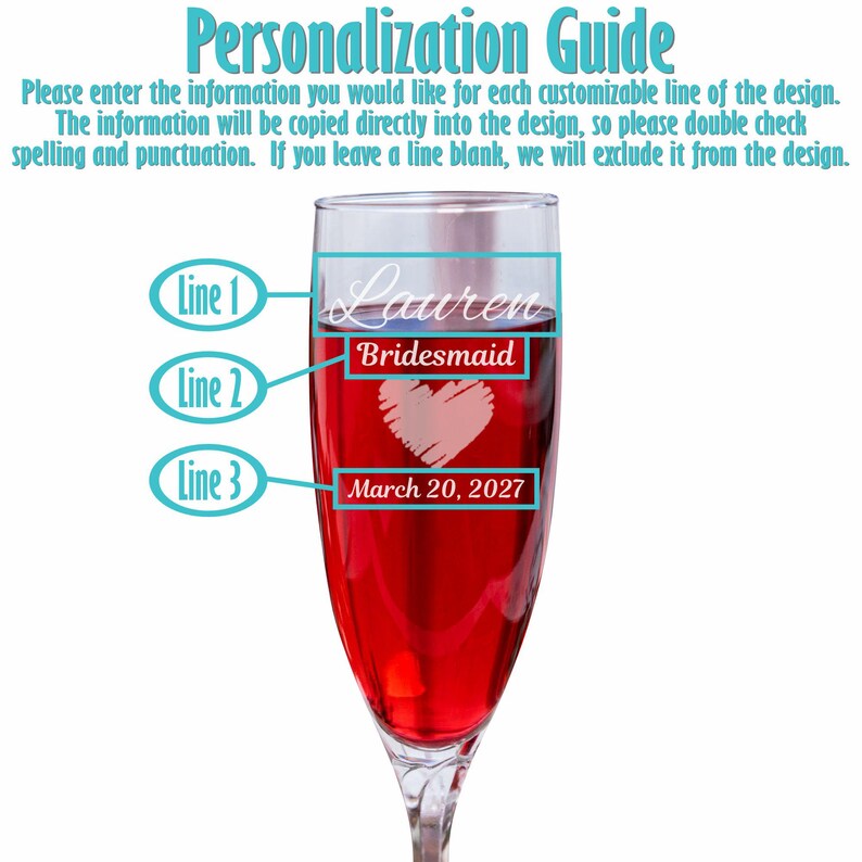 Bridesmaid Champagne Flutes – Personalized Wedding Party Glasses – Custom Bridal Party Gift for Getting Ready Design 2