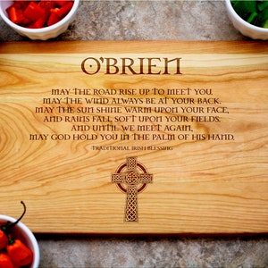 Irish Blessing, Personalized Cutting Board, Irish Prayer, Irish Wedding Gift, Irish Wedding, Custom Cutting Board, Chopping Block, Engraved