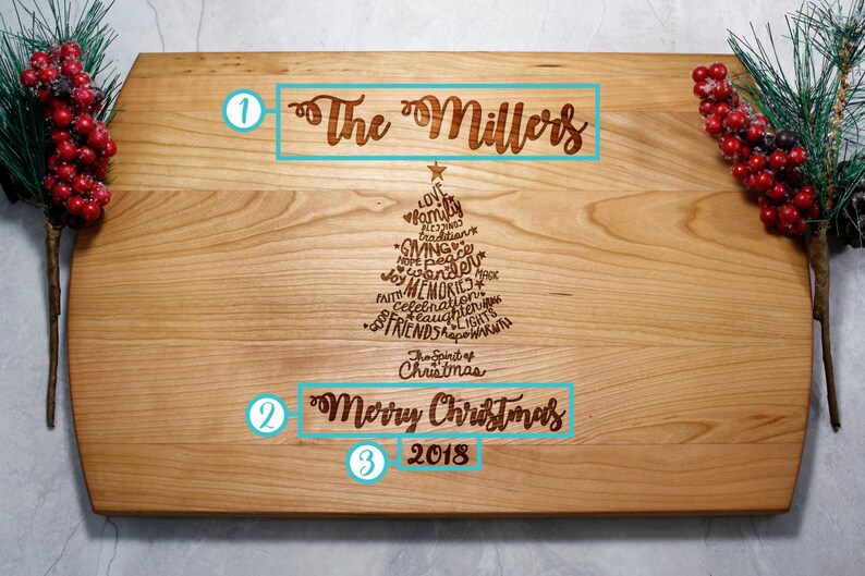 Christmas Cutting Board Christmas Decoration Christmas Etsy