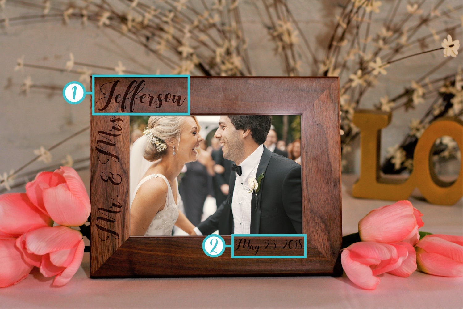 Wedding Photo Frame Wedding Gift Custom Picture Frame Gifts Etsy