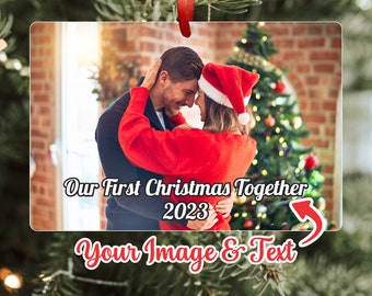 First Christmas Together Ornament, Our First Christmas, Couple Photo Ornament, Personalized Photo, Couple Christmas Tree Ornament 2023 Gifts