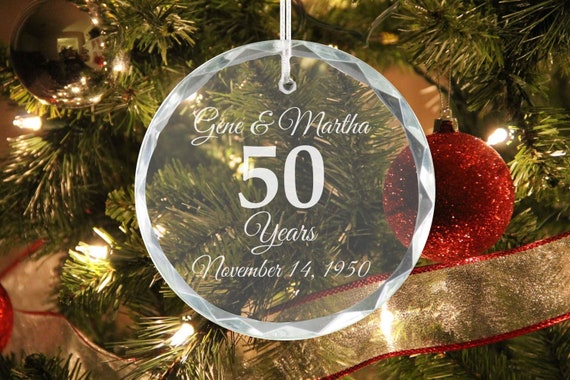50th Anniversary Personalized Crystal Holiday Ornament Etsy