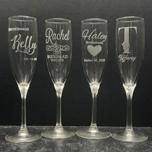 Bridesmaid Champagne Flutes – Personalized Wedding Party Glasses – Custom Bridal Party Gift for Getting Ready bild 7