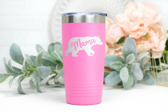 Blue Glitter Mama Bear tumbler stainless steel 30oz New Made to order
