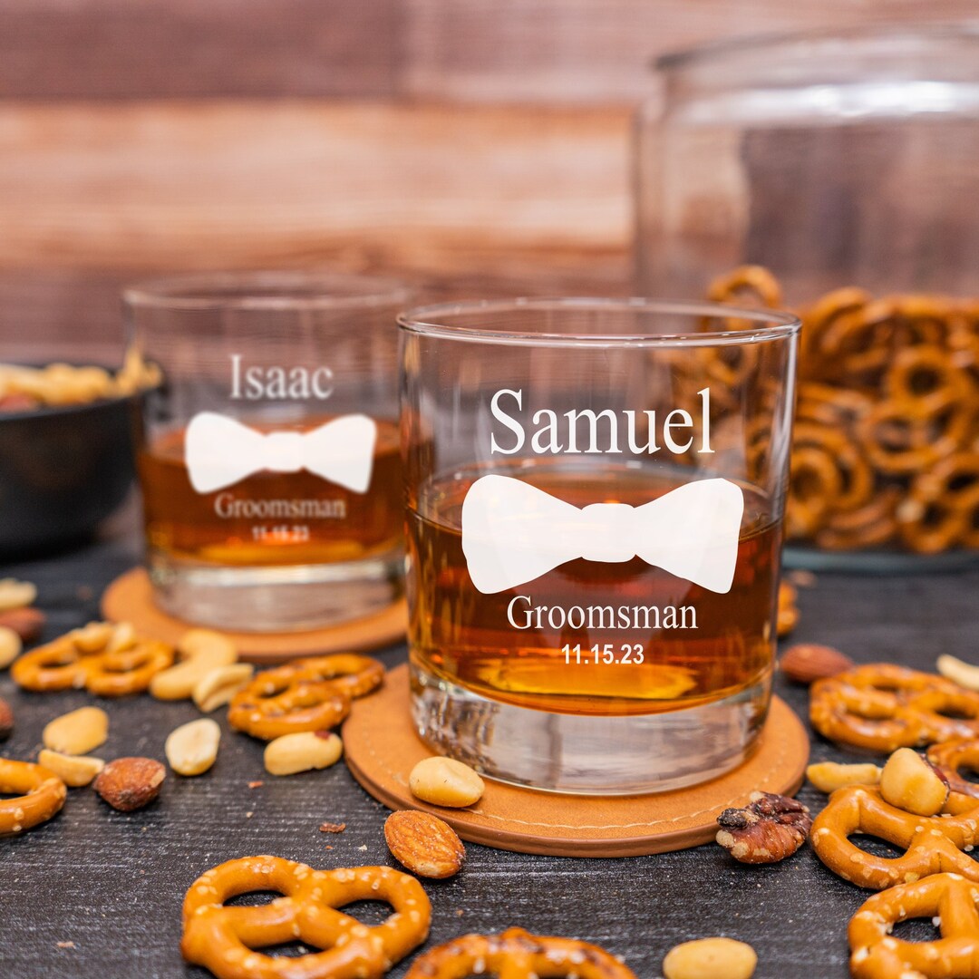 Whiskey Glass, Groomsman Gift, Personalized Glass, Best Man, Groom Gift ...