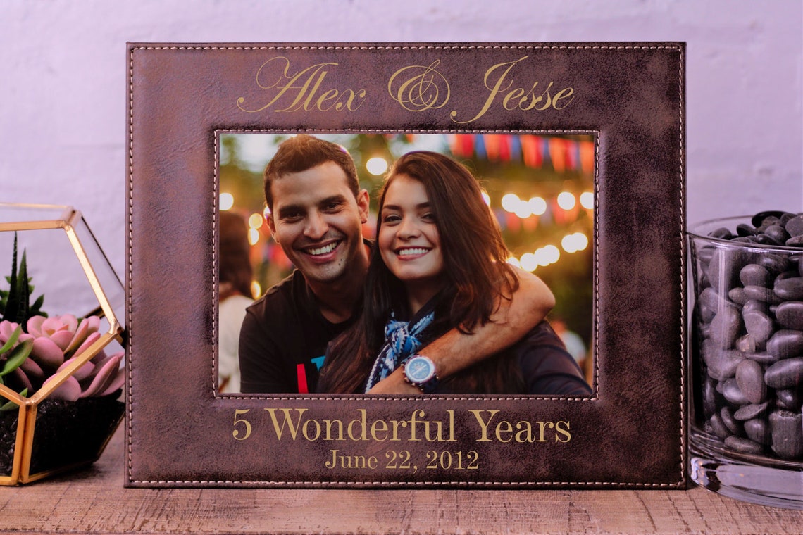5th Anniversary Gift Picture Frame Anniversary Gift Etsy