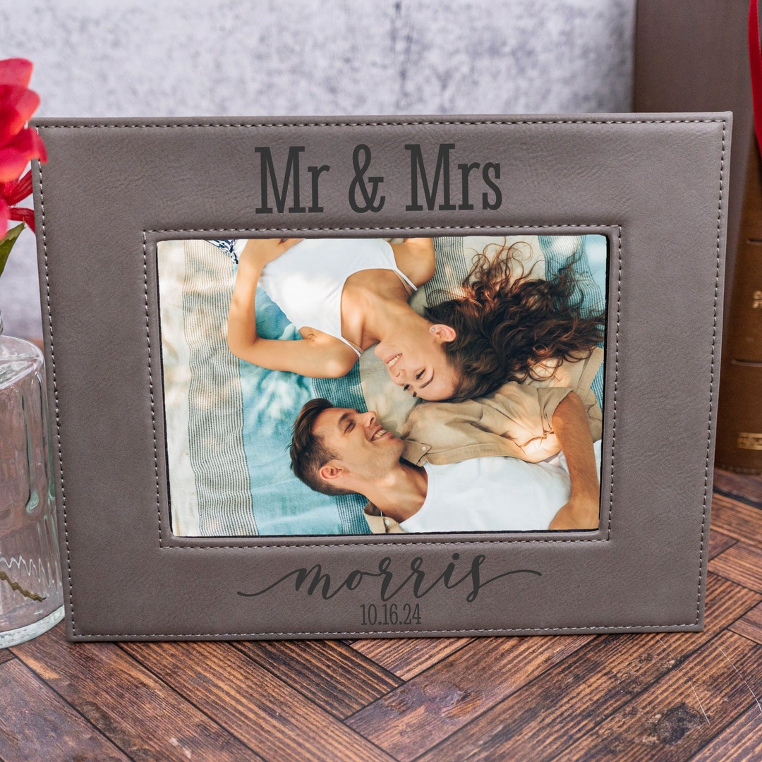 Mrs. Photo Mr and Mrs Photo Frame, Wedding Gift, Bride and Groom, Gifts for the ...