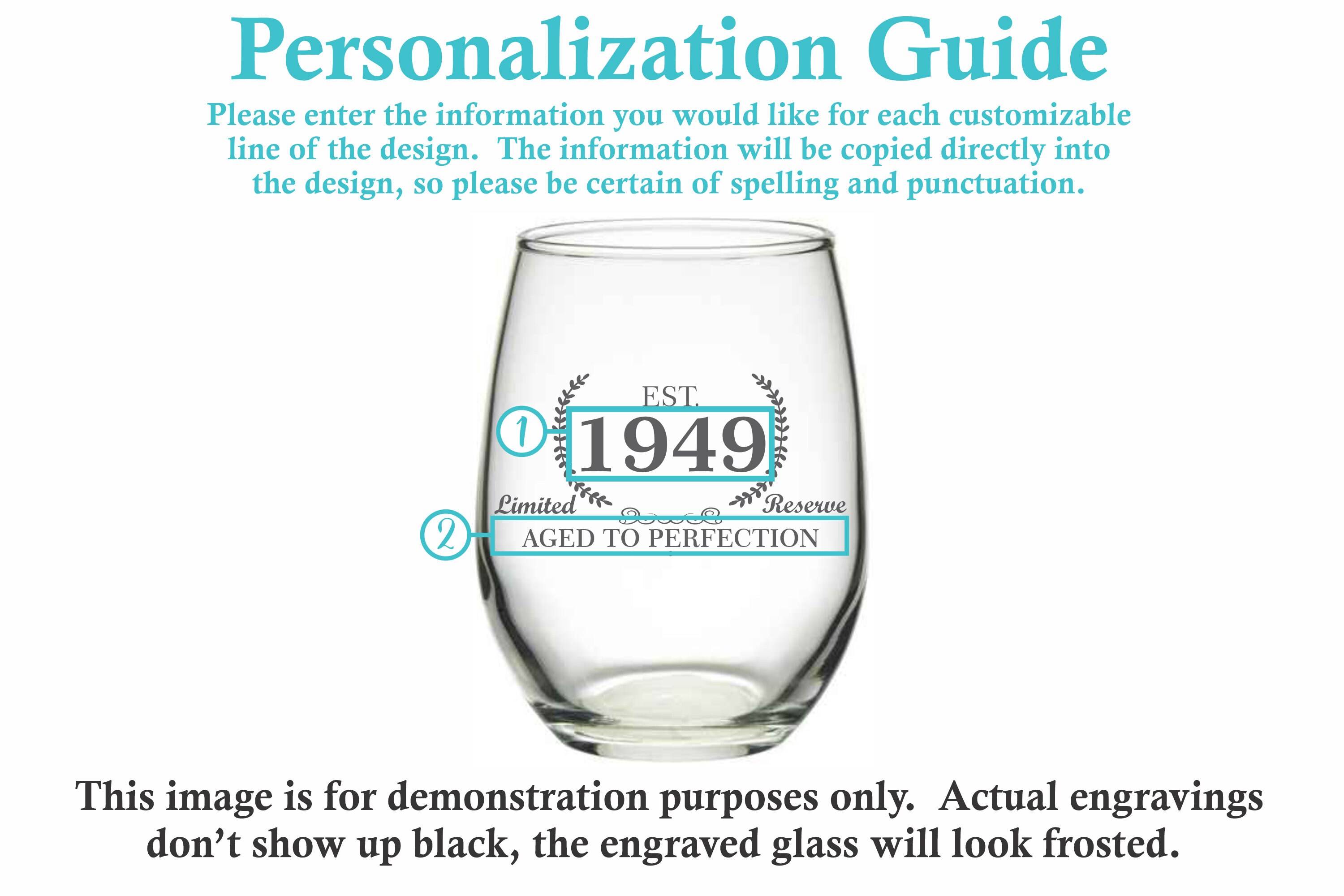 1949 Stemless Wine Glass, Birthday Gift, Established 1949, Custom Wine Glass,  Birthday Wine Gift for Her, Birthday Gift for Girls, Est 1949 - Etsy