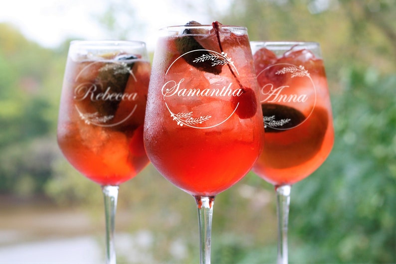 Custom Wine Glass Personalized Wine Glasses Monogram Wine image 0