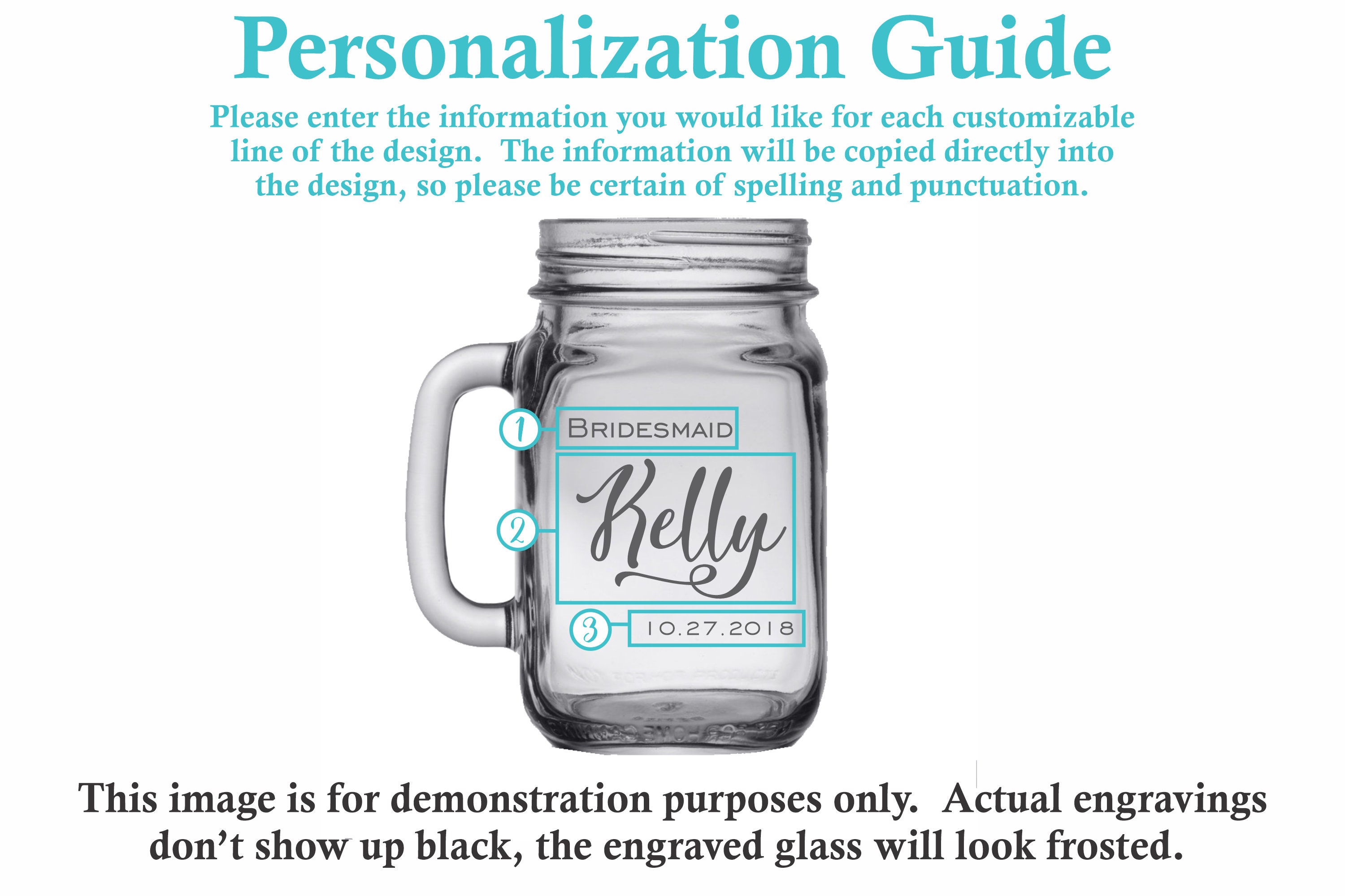 Personalized Mason Jars Custom Rustic Glassware Bridesmaid | Etsy