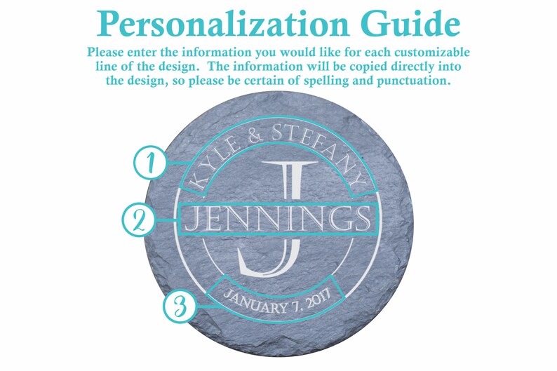 Personalized Stone Coasters, Wedding Gifts, Custom Slate Coasters, Monogrammed Housewarming Gift, Drink Coaster, Table Coaster, Gift for Dad image 2