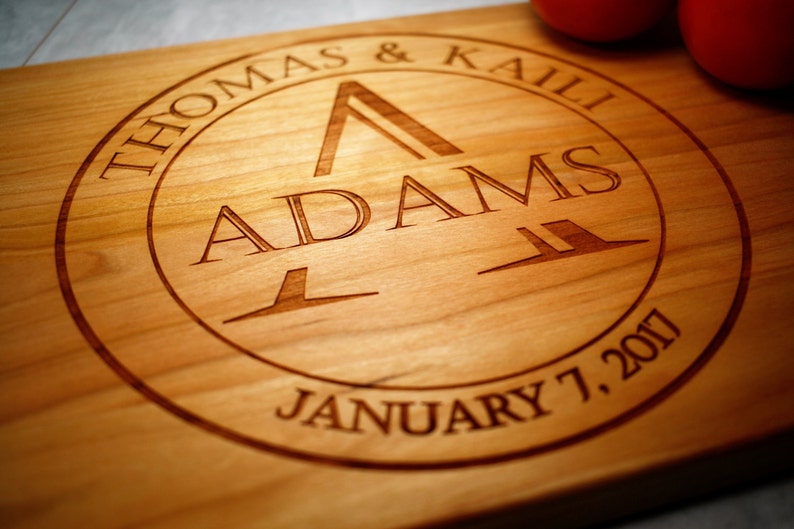 Monogrammed Cutting Board Personalized Wedding Gift Etsy