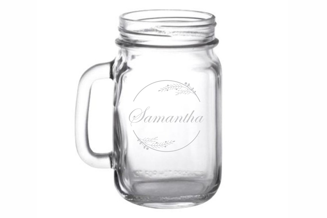 Personalized Mason Jar Mug Set of 8 Custom Mason Jar Glass Etsy