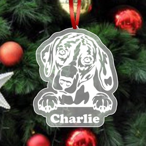English Pointer Ornament, English Pointer Christmas Tree Ornament, Custom Pet Ornament, Dog Ornament Personalized, Dog Name Ornament