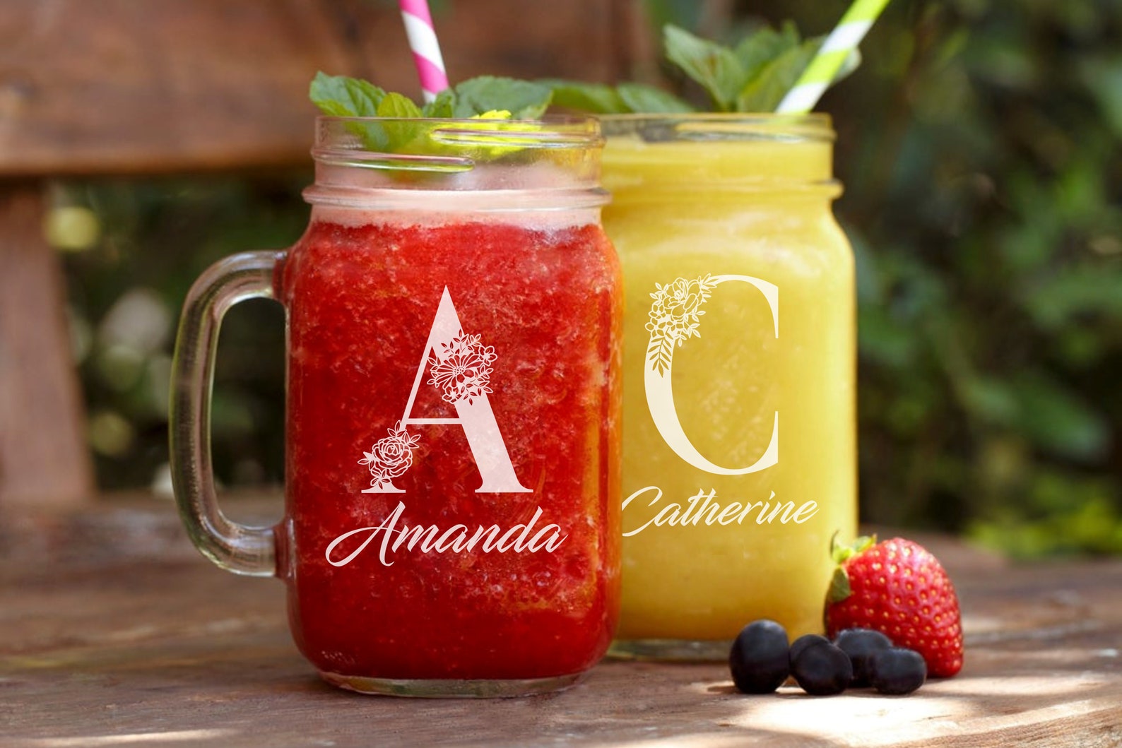 Personalized Mason Jar Mug Set of 8 Custom Mason Jar Glass Etsy