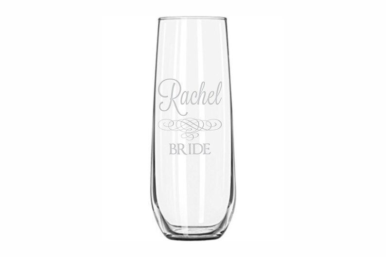 Stemless Champagne Flutes Set of 4 Personalized Stemless Etsy
