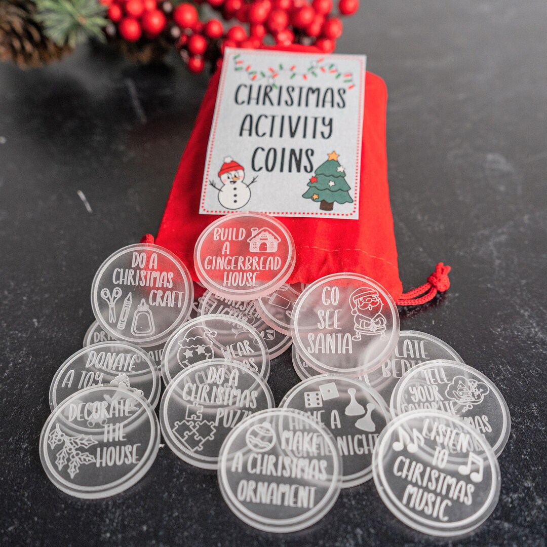 Christmas Activity Tokens, Family Activity Ideas, Family Christmas Gift, Advent Coins, Christmas