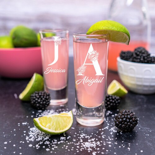 Personalized Shot Glasses Set of 8 Wedding Bridal Party Etsy