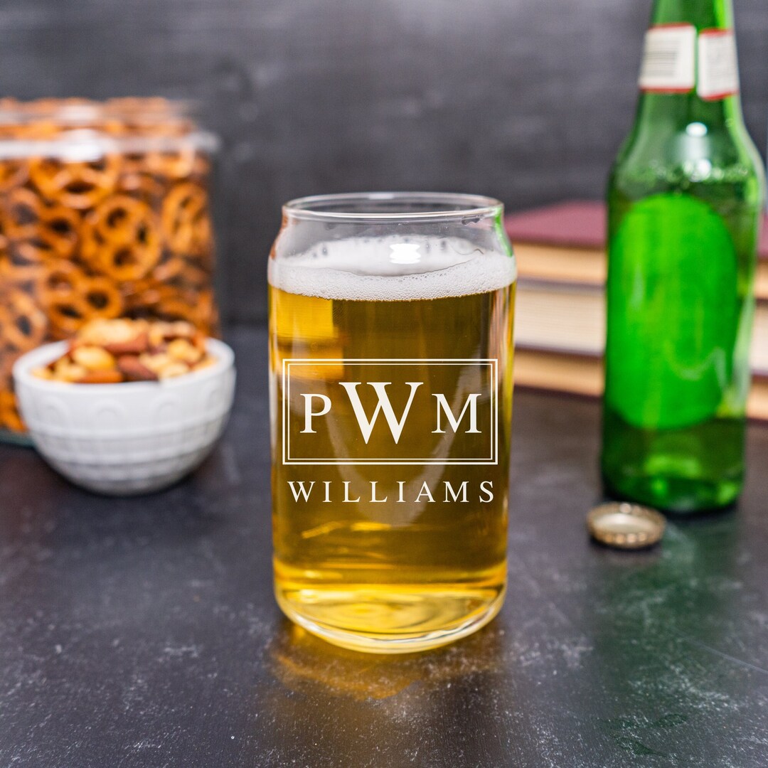 Wedding Party Glasses Set of 2 Groomsmen Beer Glass Custom Etsy