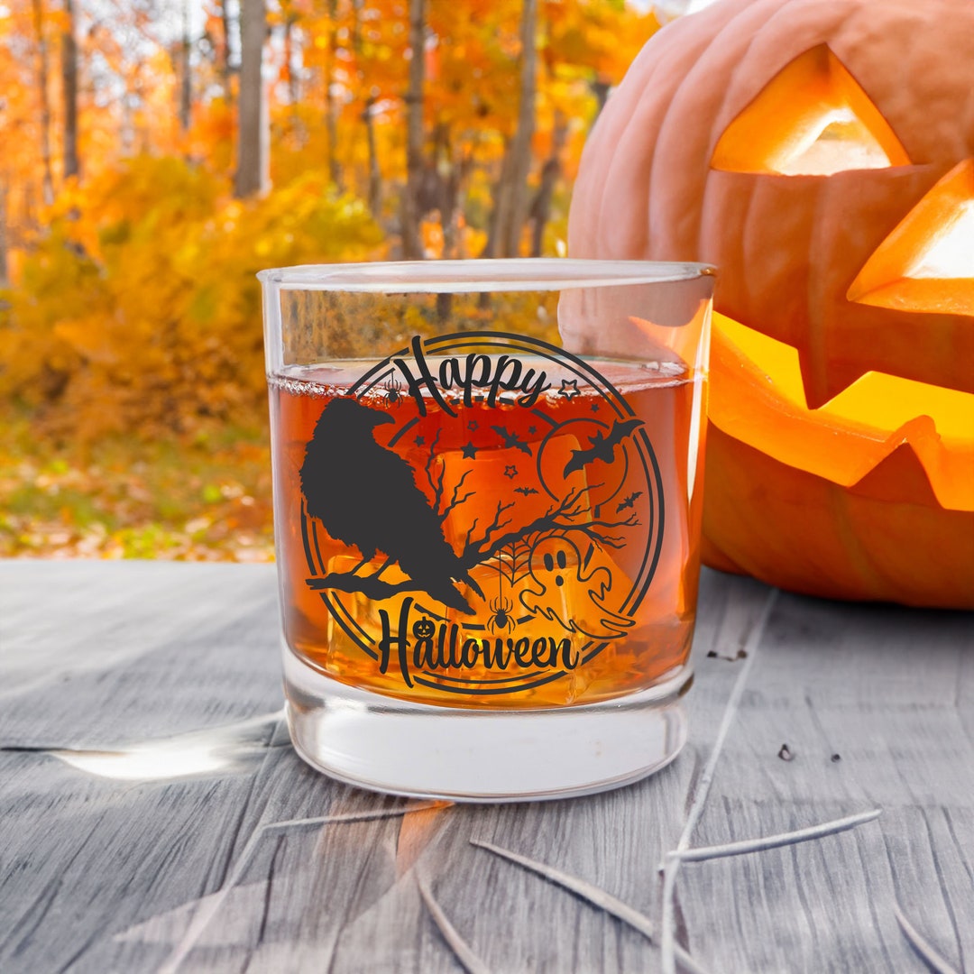 Halloween Whiskey, Unique Halloween Glassware, Halloween Barware, Fall