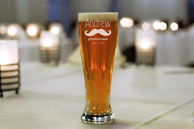 Personalized Beer Glasses Set of 6 Beer Glass Groomsmen Etsy