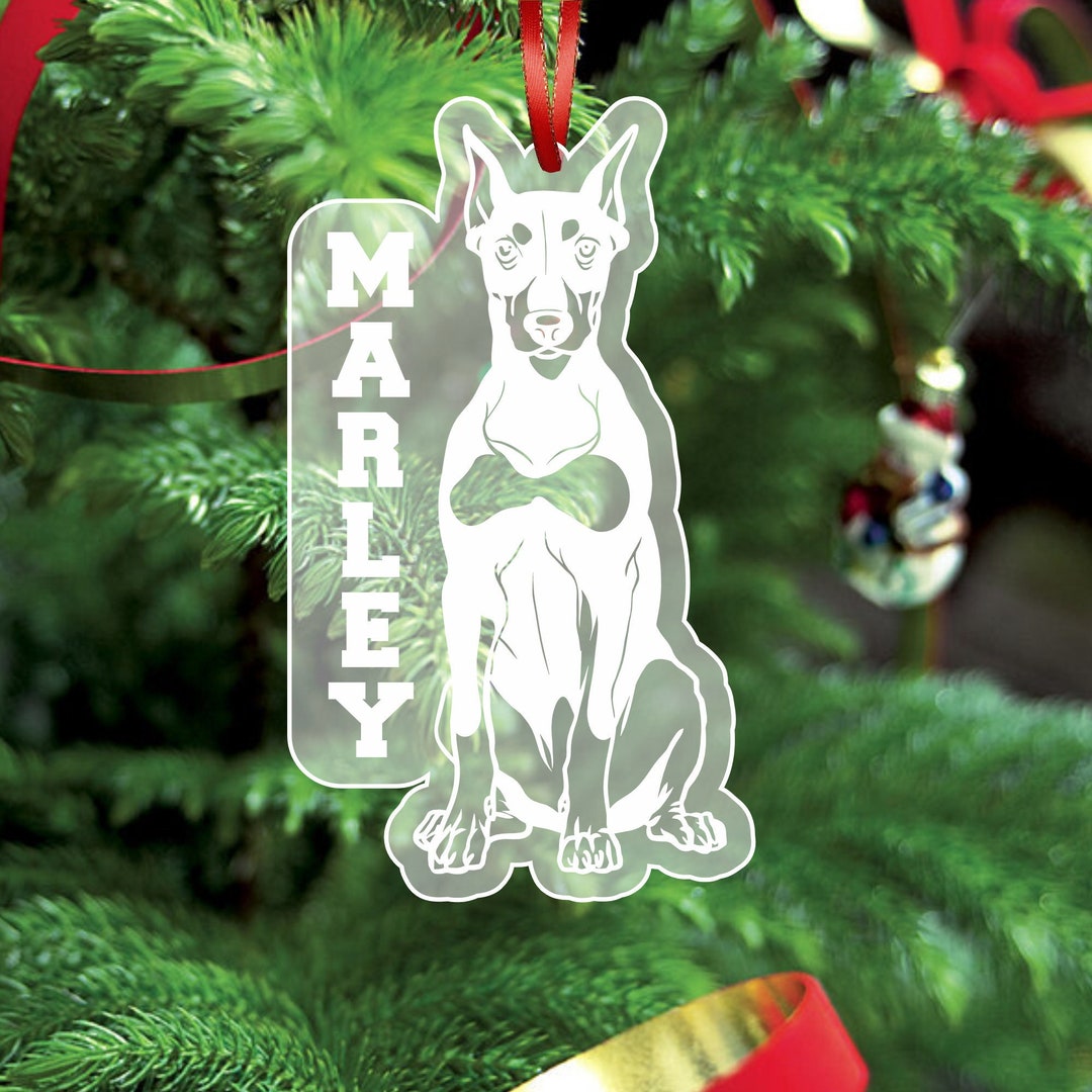 Doberman Pinscher Dog Hand Knit Christmas Ornament Arcadia Home