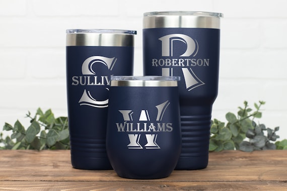 Custom Name Tumbler, Personalized Name Tumbler, Monogram Gift for Guys, Boyfriend Gift, Man Cave Gift, Gift for Your Boss, Coffee Tumbler