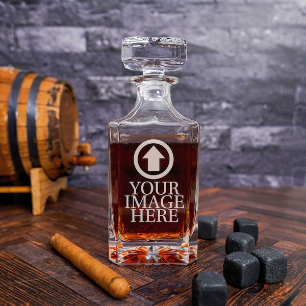 Custom Logo, Whiskey Decanter & Whiskey Glasses, Whiskey Decanter, Decanter Set, Spirits Decanter, Bourbon, Groomsman Gift, Best Man