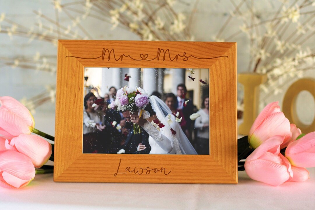 Newlyweds Gift, Wedding Gift, Custom Picture Frame, Gifts for the Couple, Mr and Mrs Gift