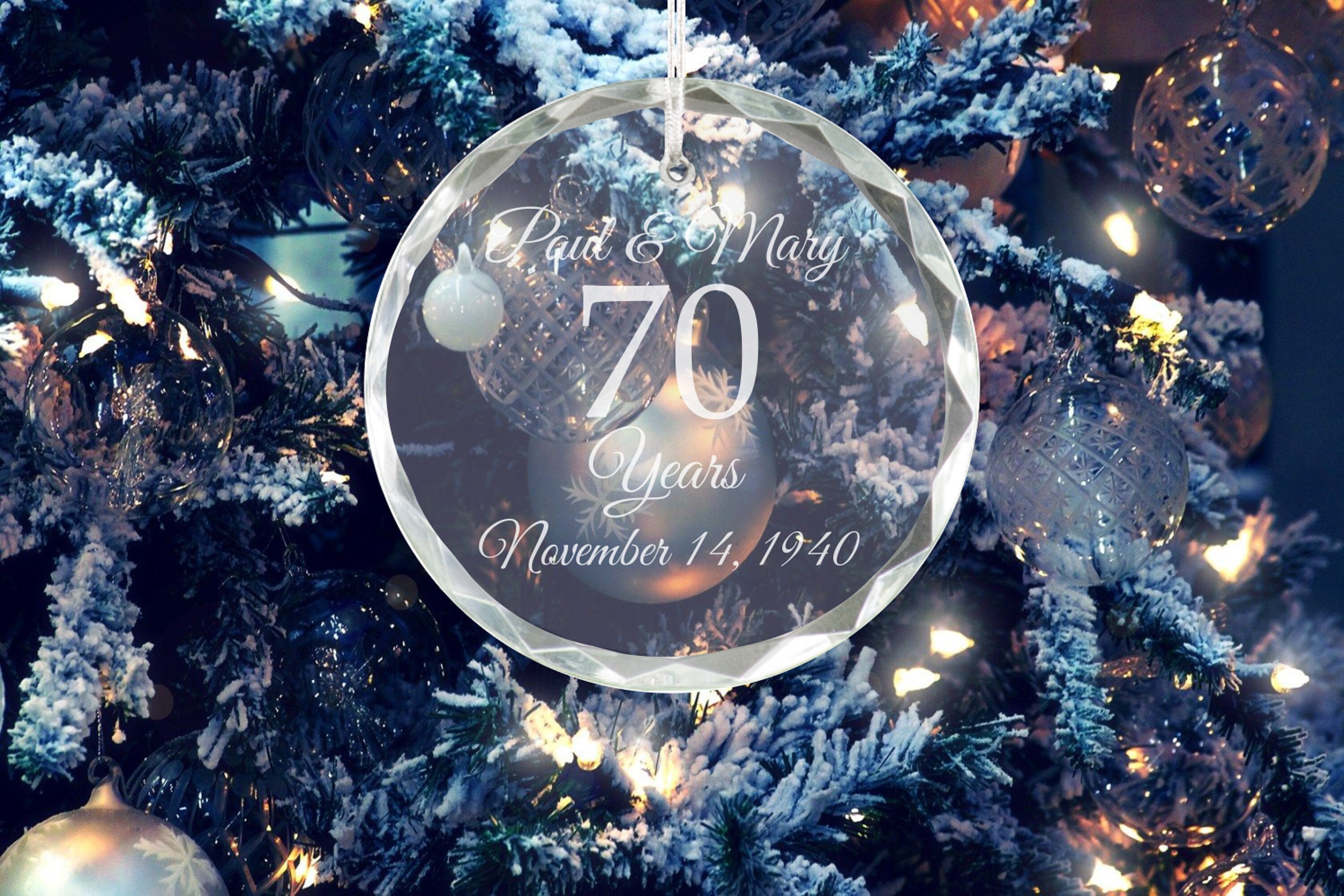 70ème anniversaire personnalisé Crystal ornement  Etsy