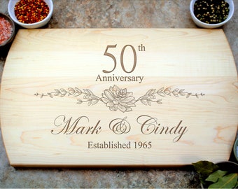 50th Anniversary Cutting Board, Anniversary Gift for Parents, Personalized Anniversary, Anniversary Gift for Her, Anniversary Gift for Him