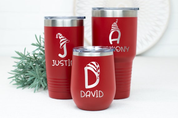 Kids Cocoa Mug, Xmas Season Travel Mug, Personalized Christmas Cups, Christmas Décor, Christmas Elf, Christmas Monogram Gift, Holiday Mug