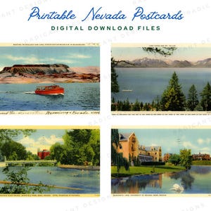 Vintage Nevada Postcards Digital Download – Antique Postcard Collection (1900s–1950s) | Printable Ephemera for Junk Journals & Crafts