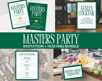 Augusta Golf Party Invitation & Hosting Suite (Editable Printable Canva Templates)