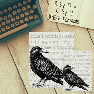 Edgar Allen Poe's The Raven Halloween Printable Wall Art