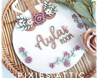 Unicorn Name Sign, Unicorn Gifts for Girls, Girls Bedroom Door Sign, Nursery Name Sign for Girl, Playroom Wall Decor Sign