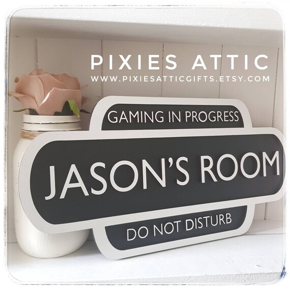 Personalised Gaming Bedroom Door Sign Gaming In Progress Boy Room Door Sign Playstation Xbox Gaming