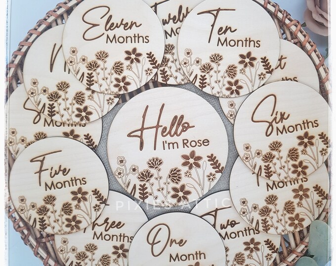 Baby Milestone Discs for New Baby, Mummy to Be Gift, Baby Photo Props, Baby’s First Year, Baby Shower Gift Idea, Baby Milestones